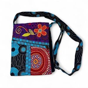 Rising International Colorful Floral Patchwork crossbody Bag